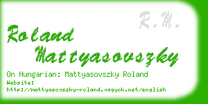 roland mattyasovszky business card